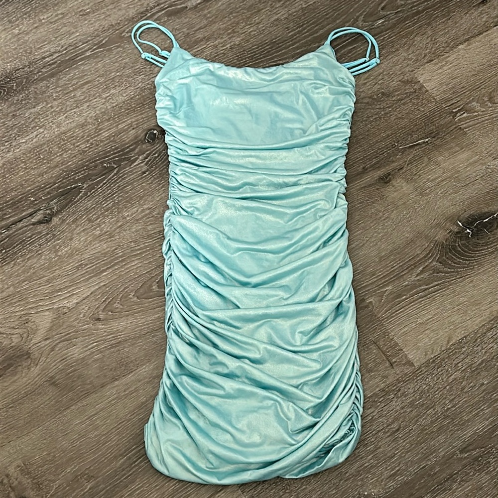 Gorgeous bluish teal party dress